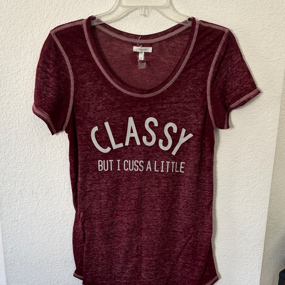 Maurices Maroon Classy Graphic Tee